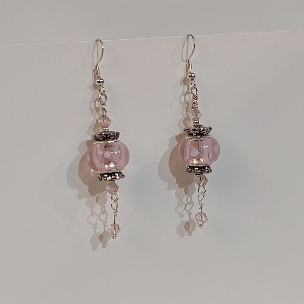 Murano bead earrings with sterling silver ear wire